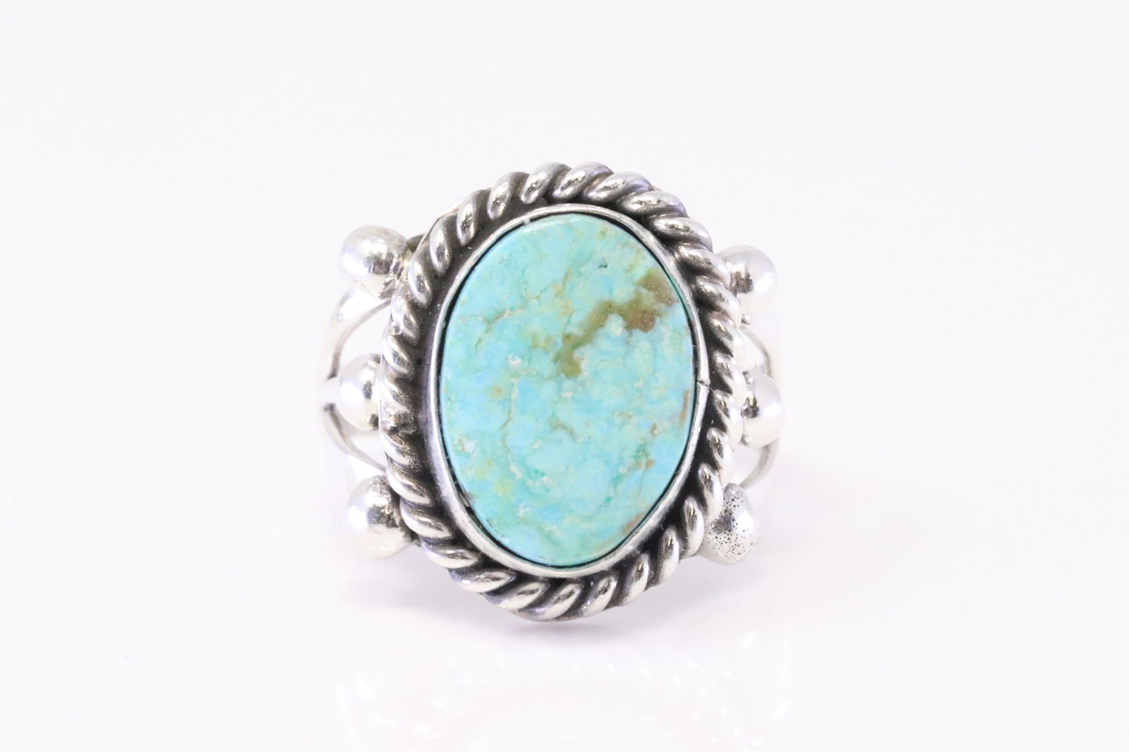 Native America Navajo Sterling Silver Turquoise Ring By M. (1 of 4)