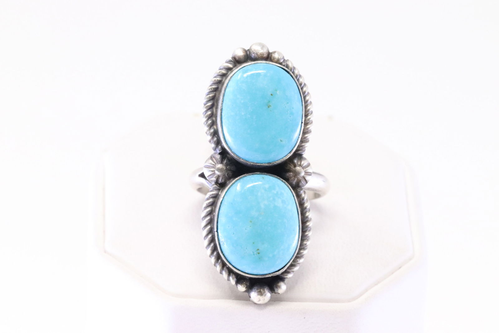 Native America Navajo Sterling Silver Turquoise Ring By Robert Shakey. (1 of 4)
