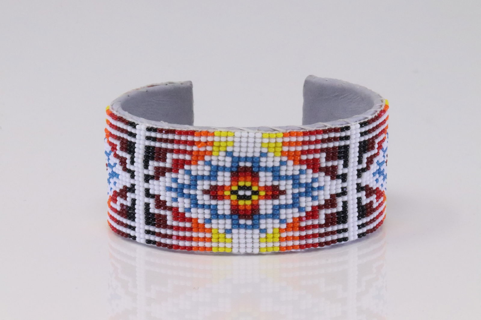 Native America Navajo Multi-Color Leather Bracelet. (1 of 4)