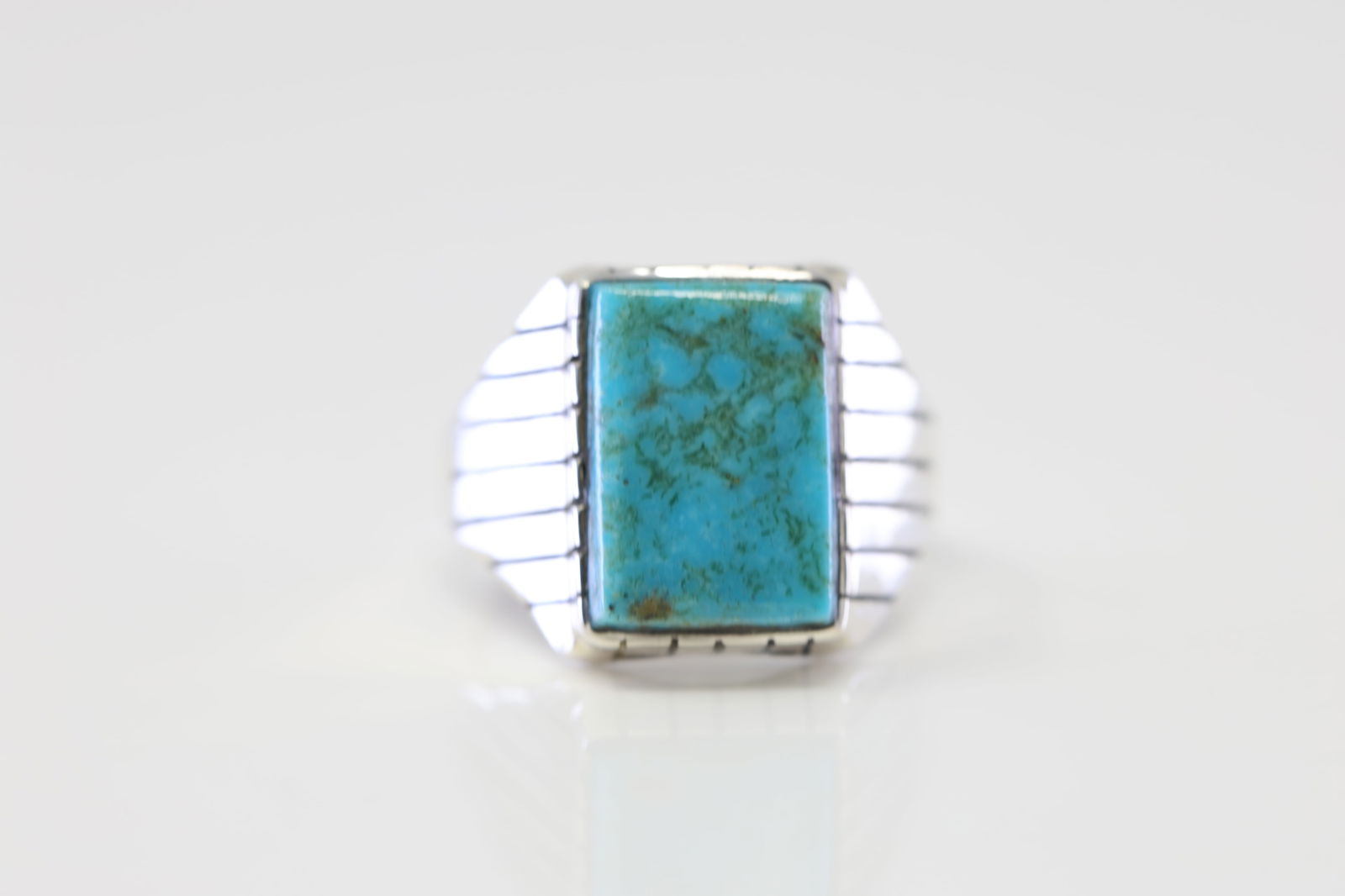Native American Navajo Sterling Silver Turquoise Ring By R. (1 of 4)