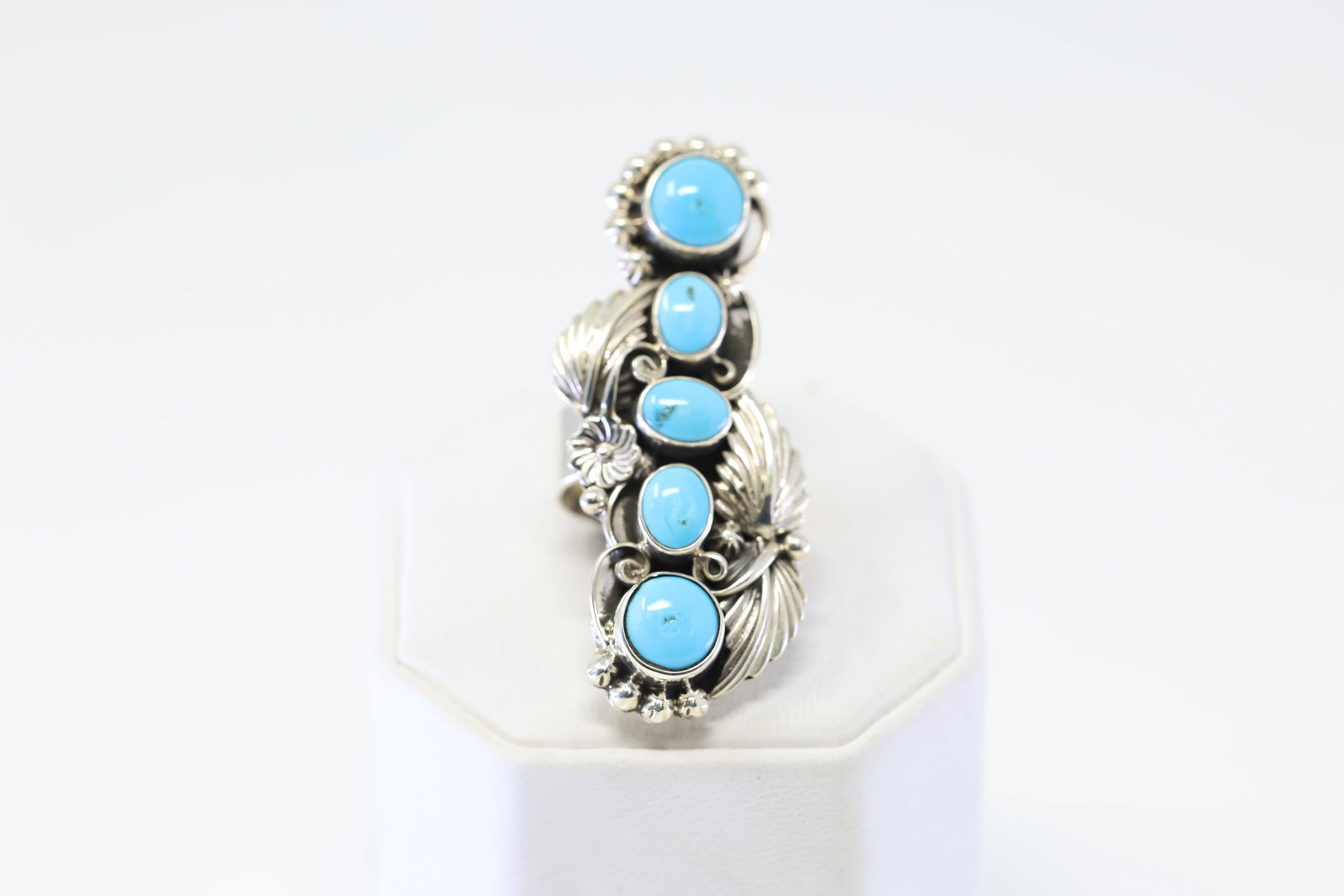 Native America Navajo Sterling Silver Turquoise Ring By Gilbert Smith. (1 of 4)