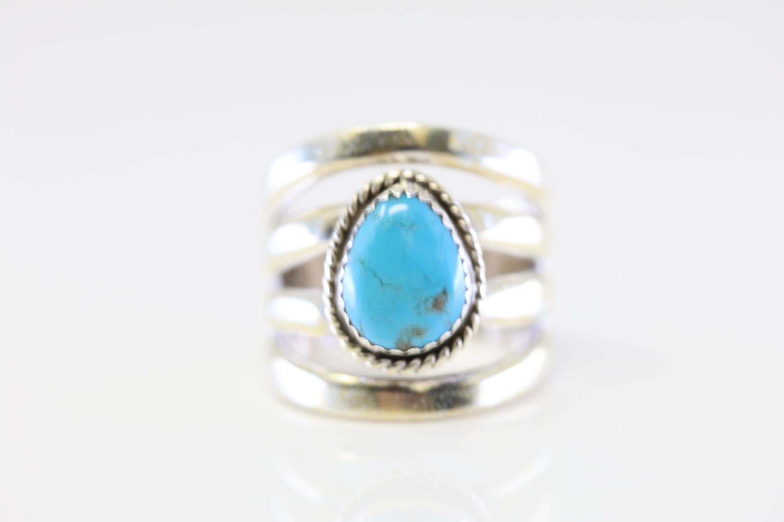 Native America Navajo Sterling Silver Turquoise Ring By G.S. (1 of 4)