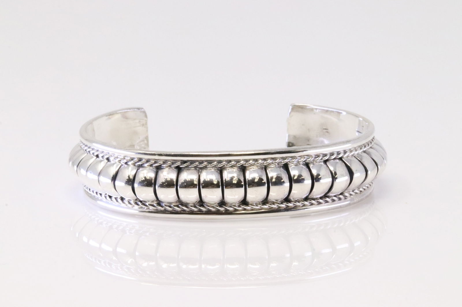 Native America Navajo Sterling Silver Bracelet Cuff By Manuel Johnson. (1 of 4)
