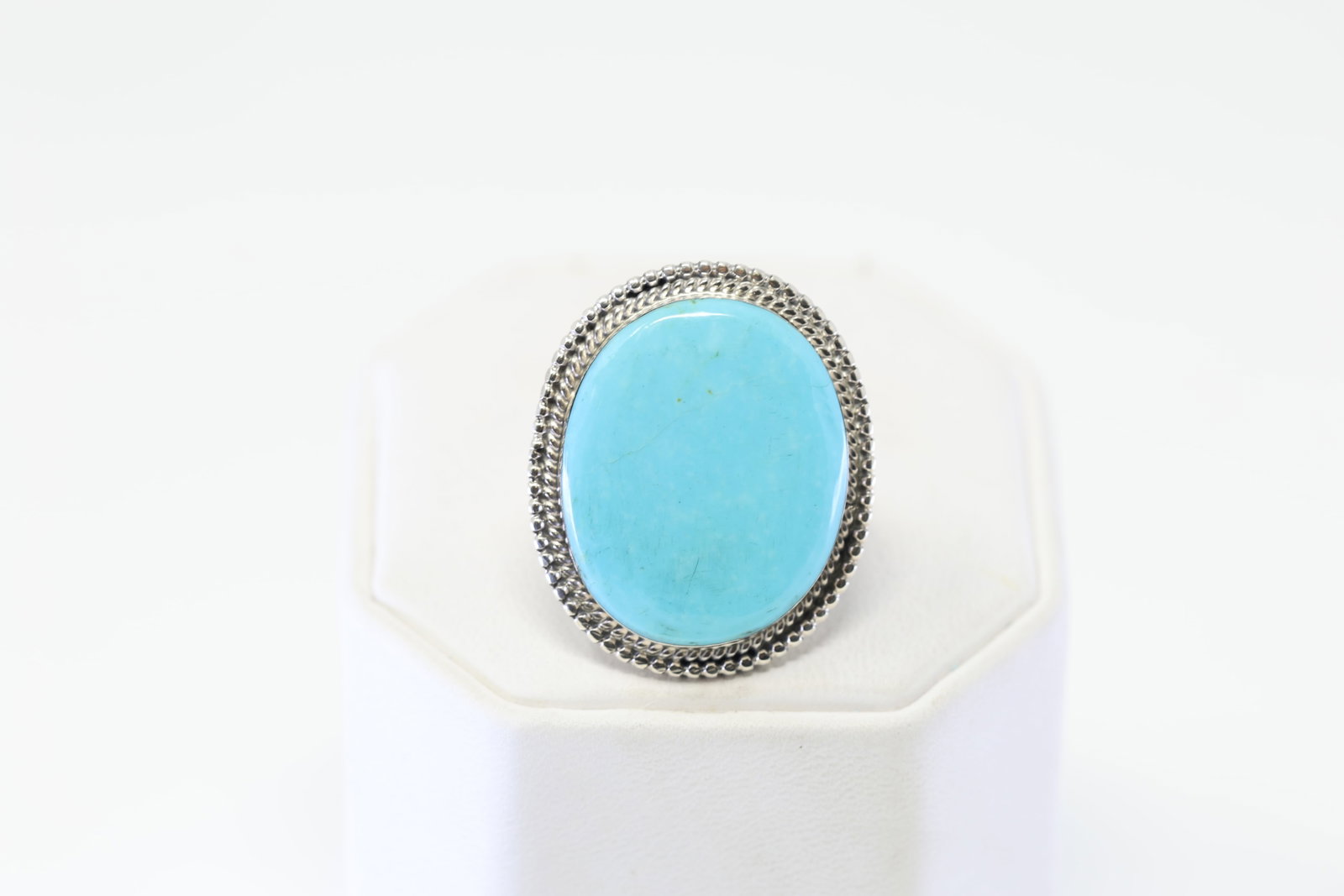 Native America Navajo Sterling Silver Turquoise Ring By Kiriza Tom.: This is a Native America Navajo Sterling Silver Turquoise Ring By Kiriza Tom. Ring size: 6.75.