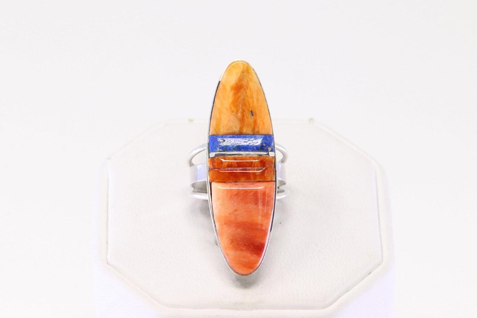 Native America Navajo Sterling Silver Multi-Color Inlay Ring By H.Smith. (1 of 4)