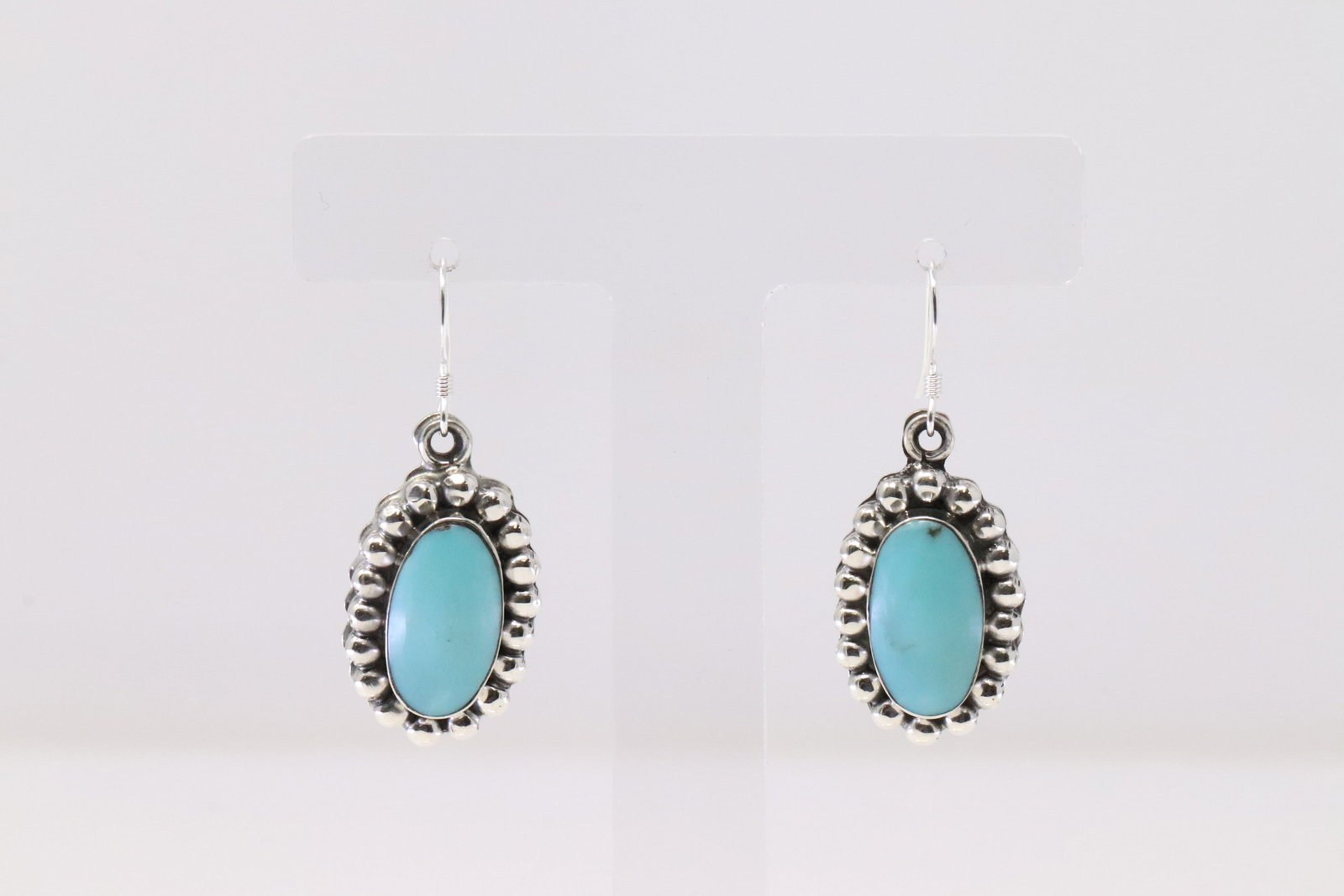 Native America Navajo Sterling Silver Turquoise Dangling Earring's By Sheena Jack.: This is a Native America Navajo Sterling Silver Turquoise Dangling Earring's By Sheena Jack.