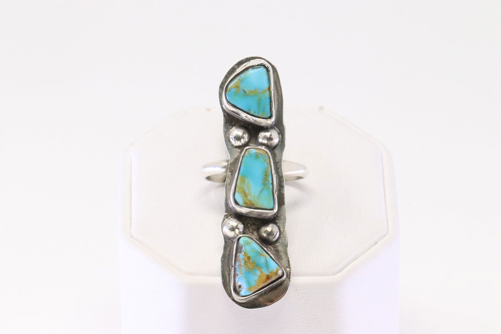 Native America Zuni Sterling Silver Turquoise Ring By Jude Candelaria. (1 of 4)