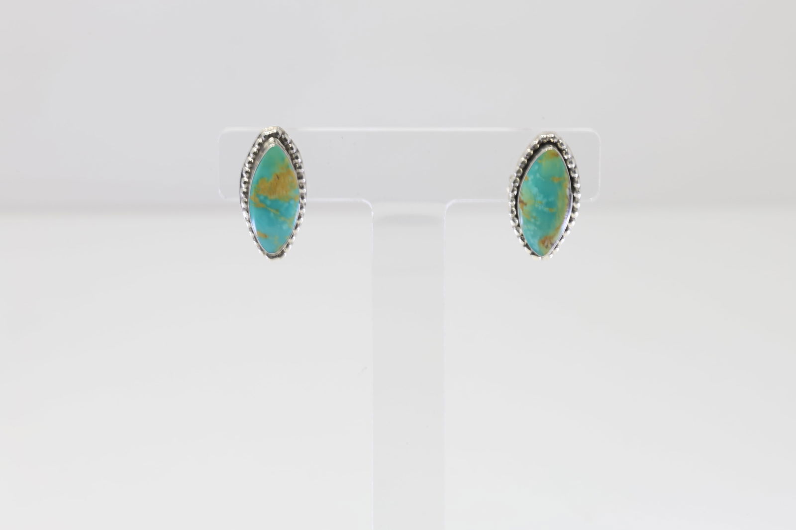 Native America Navajo Sterling Silver Turquoise Post Earring's By Marie Jones. (1 of 4)
