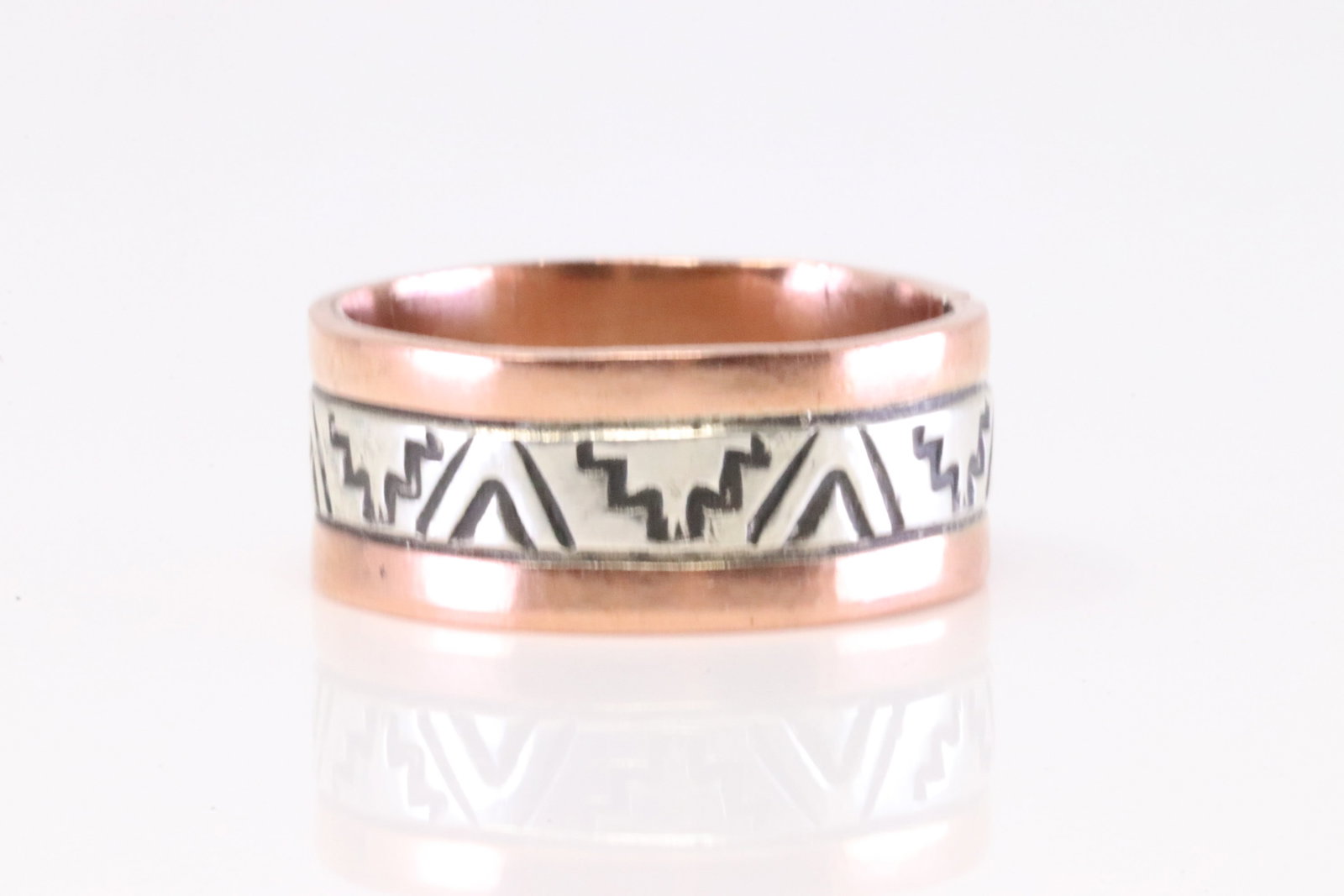 Native America Navajo Sterling Silver Copper Ring By Wylie Secatero. (1 of 4)