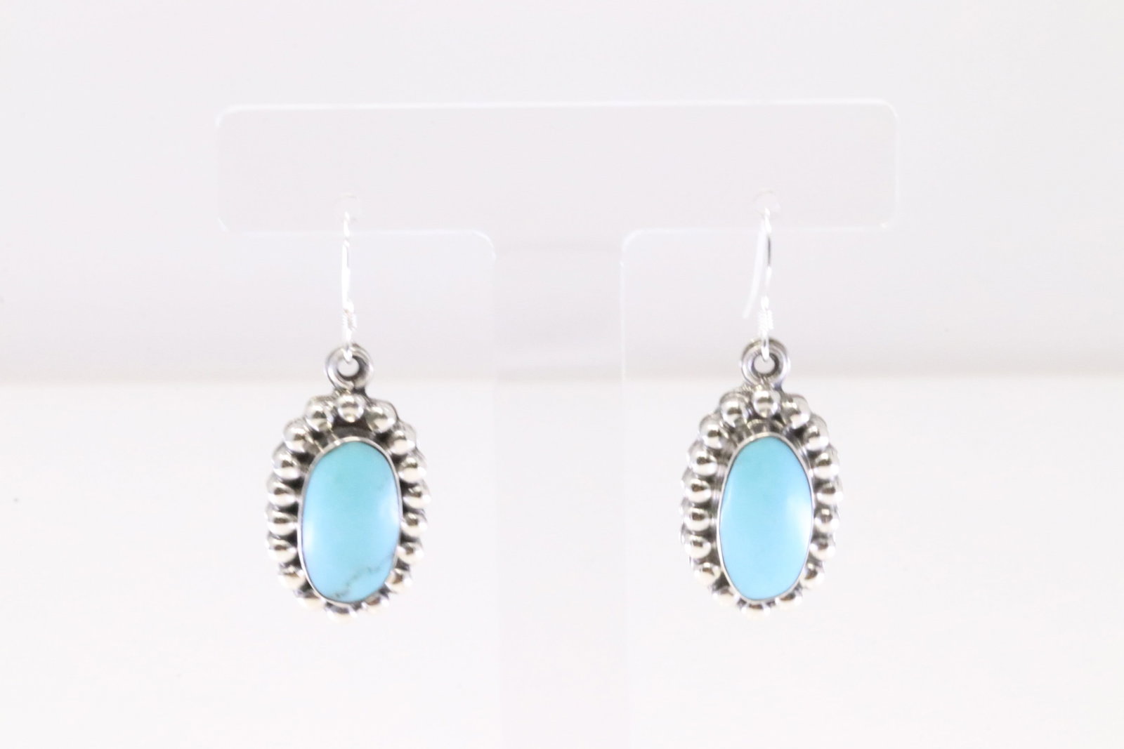 Native America Navajo Sterling Silver Turquoise Dangling Earring's By Sheena Jack.: This is a Native America Navajo Sterling Silver Turquoise Dangling Earring's By Sheena Jack.