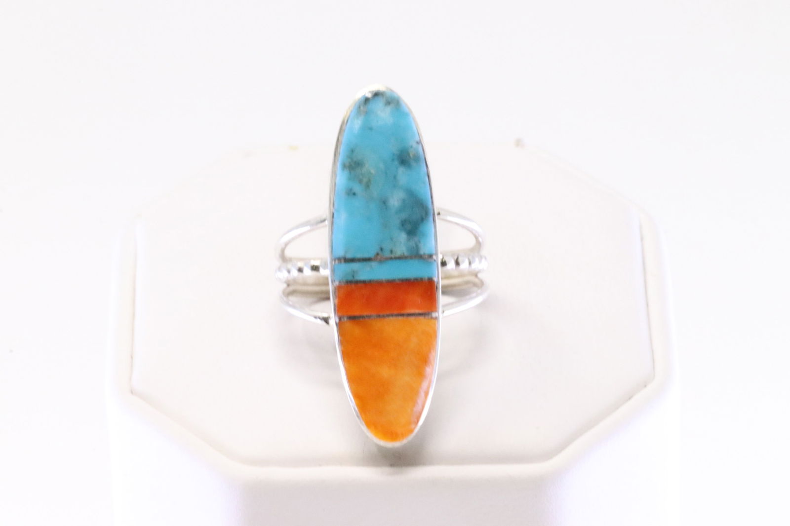 Native America Navajo Sterling Silver Multi-Color Stone Inlay Ring By H.Smith. (1 of 3)