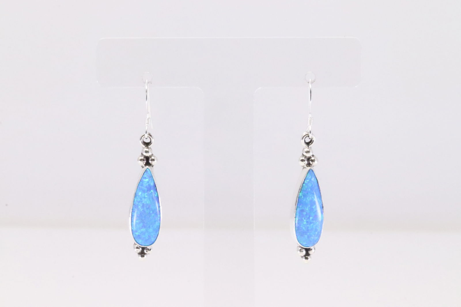 Native America Navajo Sterling Silver Blue Opal Dangling Earring's By Emery Spencer. (1 of 4)