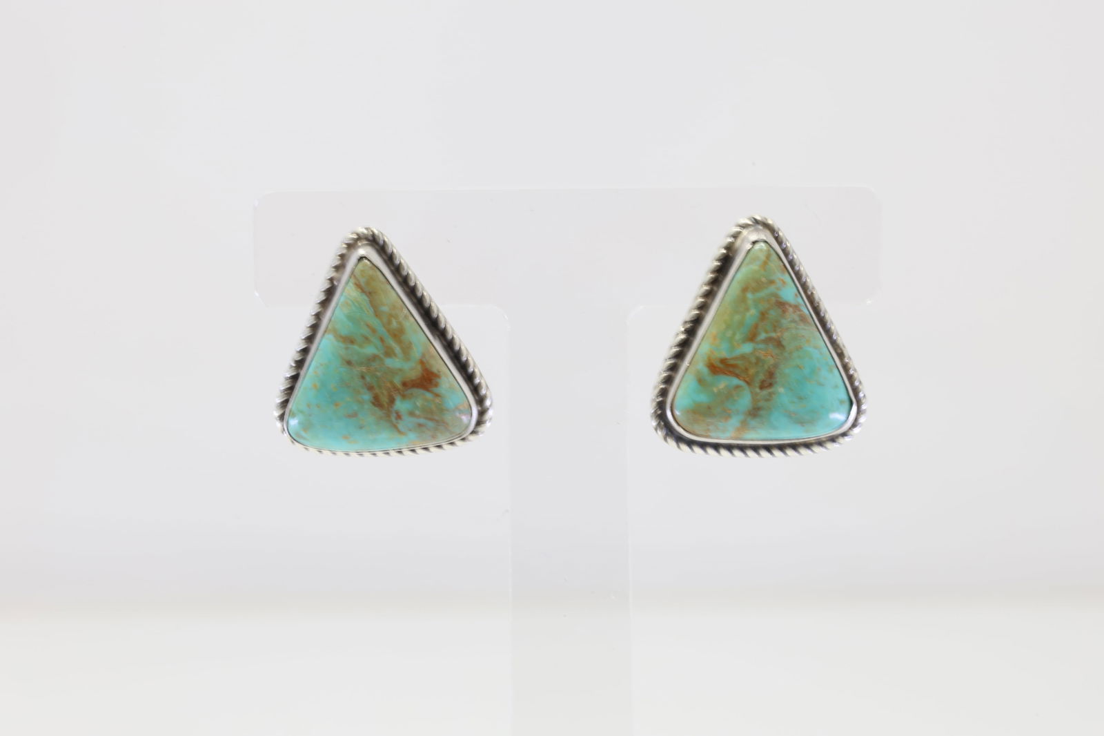 Native America Navajo Sterling Silver Tyrone Turquoise Post Earring's By Judith Dixon. (1 of 4)