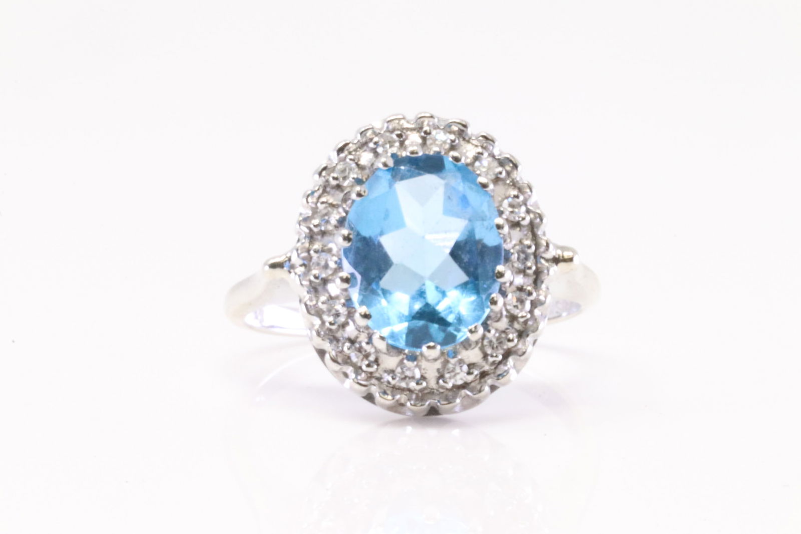 Blue Topaz & Diamond Ring 14Kt. (1 of 4)