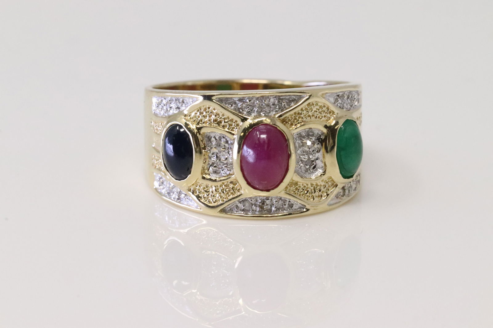 Multi-Color Gemstone & Diamond Ring 14Kt. (1 of 4)