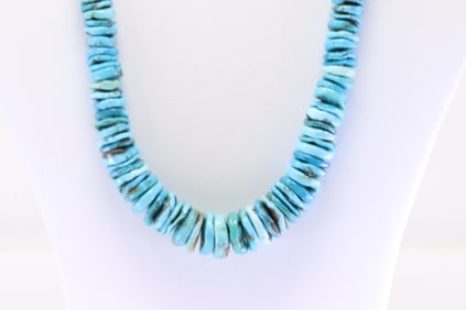 Native America Navajo Sterling Silver Beaded / Turquoise Necklace.