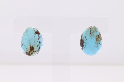 Native America Navajo Sterling Silver Turquoise Post Earring's By Sharon McCarthy.