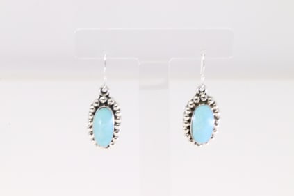 Native American Navajo Sterling Silver Turquoise Dangling Earring's By Ryntanna Yazzie.