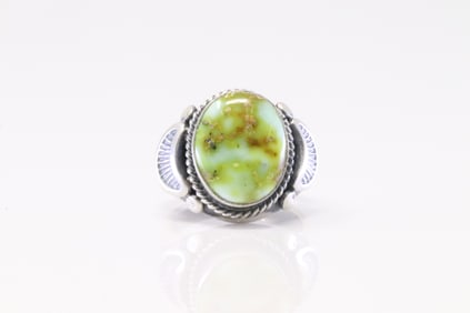 Native America Navajo Sterling Silver Palomino Ring By A.T.