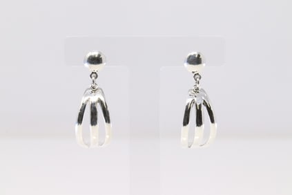 Native America Navajo Sterling Silver Post / Dangling Earring's By James Bahe.