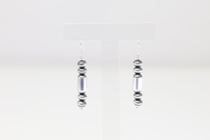 Native America Navajo Sterling Silver Beaded Dangling Earring's By Tonisha Haley.