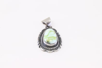 Native America Navajo Sterling Silver Palomino Pendant By V.Chee.