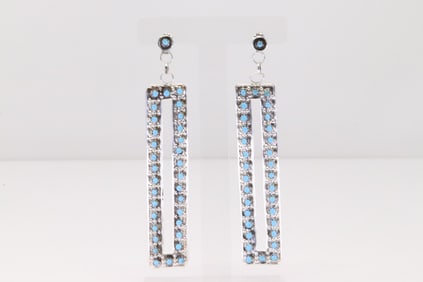 Native America Zuni Sterling Silver Turquoise Post / Dangling Earring's.