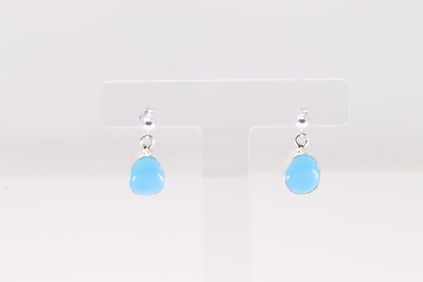 Native American Navajo Sterling Silver Turquoise Post Earring's By S.H.