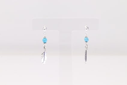 Native America Navajo Sterling Silver Feather Post Earring's.