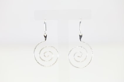 Native America Zuni Sterling Silver Dangling Earring's By carlton Jamon.