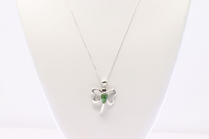 Native America Navajo Sterling Silver Sonora Gold Butterfly Pendant By E.K. With A 925 Necklace.