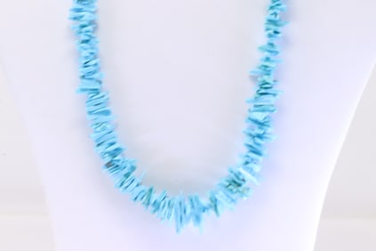 Native America Navajo Sterling Silver Turquoise Necklace.