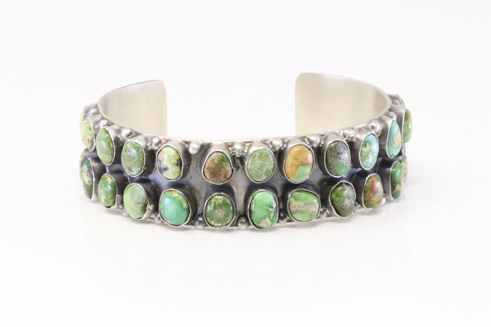 Native America Navajo Sterling Silver Sonora Gold Turquoise Bracelet uff By D.D. (1 of 4)