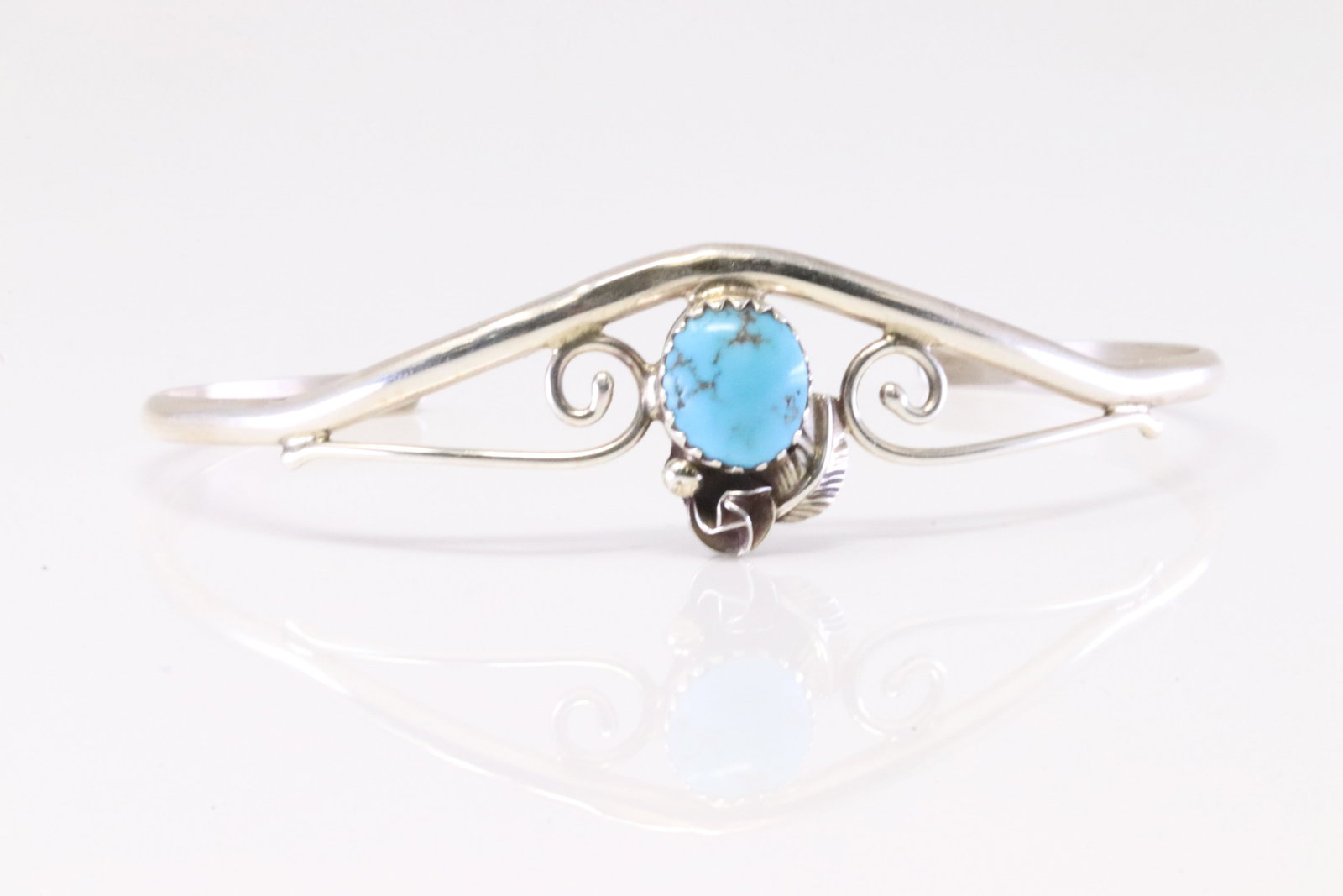 Native America Navajo Sterling Silver Turquoise Bracelet Cuff By C. (1 of 4)