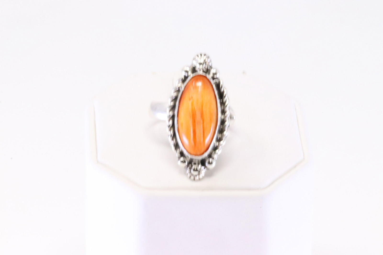 Native America Navajo Sterling Silver Spiny Oyster Ring By Robert Shakey. (1 of 4)