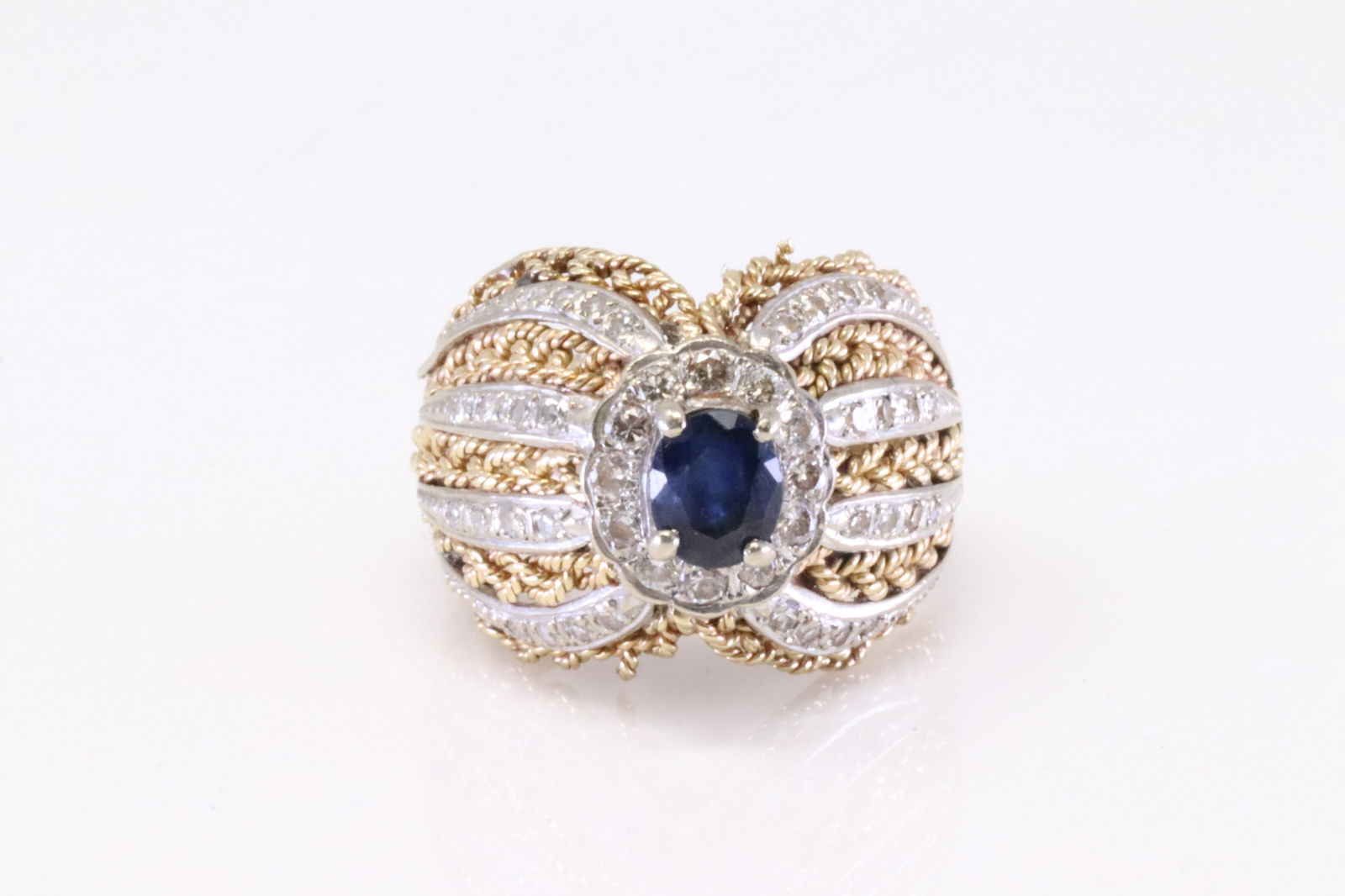 Vintage Sapphire & Diamond Ring 14Kt. (1 of 4)