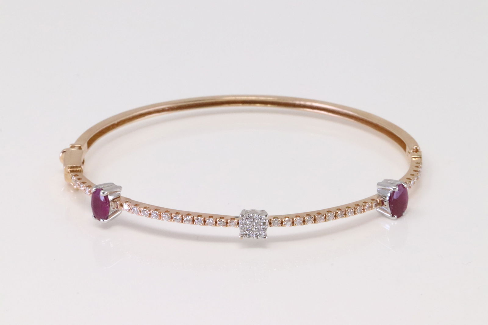 18KT Ruby & Diamond Bangle Bracelet (1 of 4)