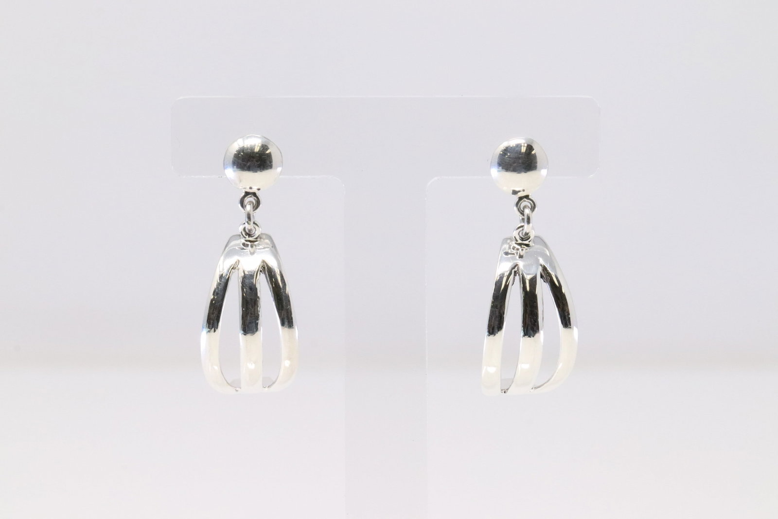Native America Navajo Sterling Silver Post / Dangling Earring's By James Bahe.: This is a Native America Navajo Sterling Silver Post / Dangling Earring's By James Bahe.