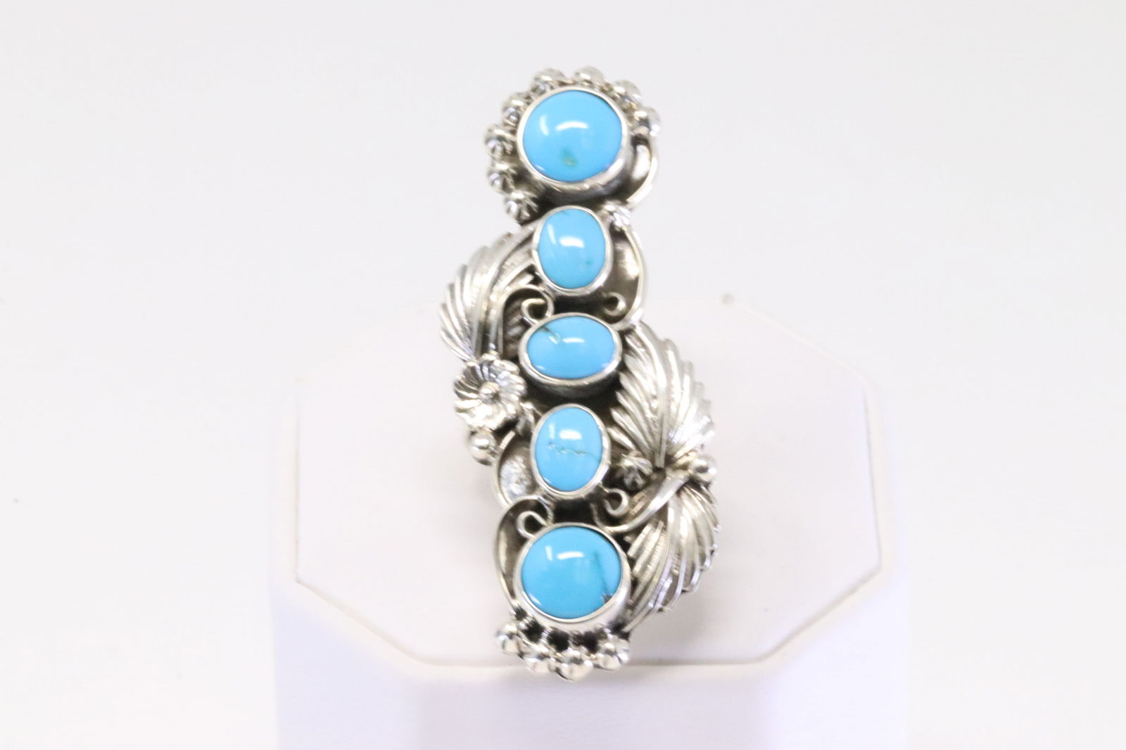 Native America Navajo Sterling Silver Turquoise Ring By Gilbert Smith. (1 of 4)