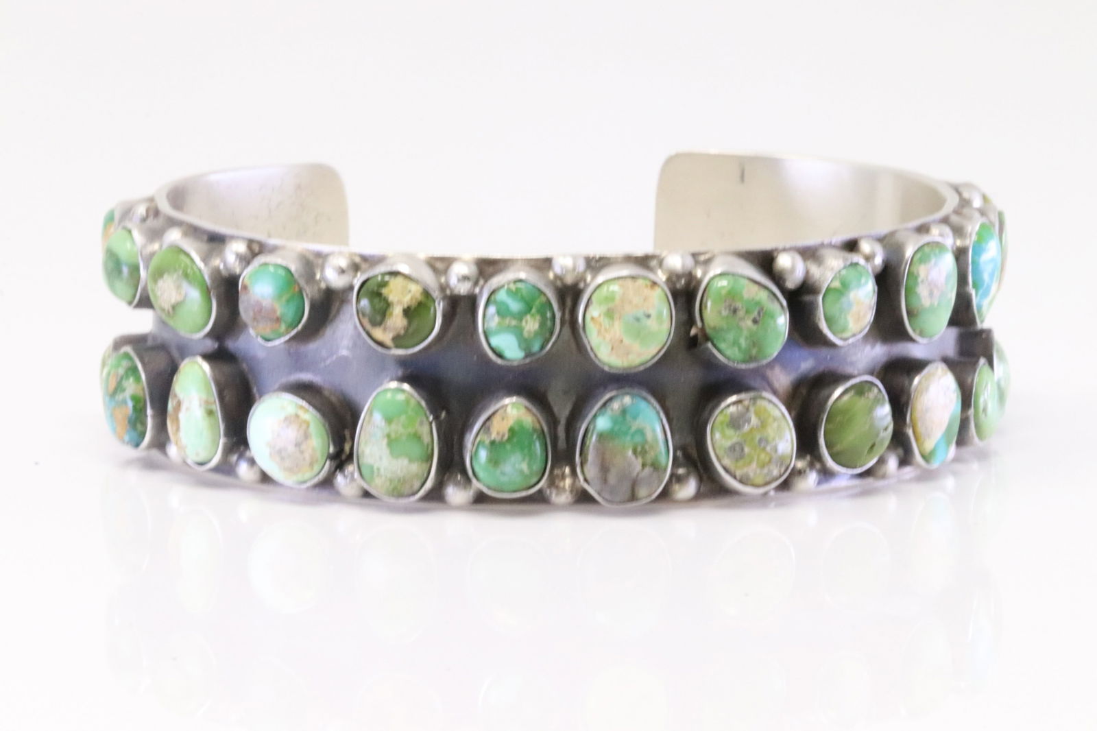 Native America Navajo Sterling Silver Sonora Gold Turquoise Bracelet Cuff By D.D. (1 of 4)