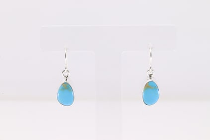 Native America Navajo Sterling Silver Turquoise Dangling Earring's By S.