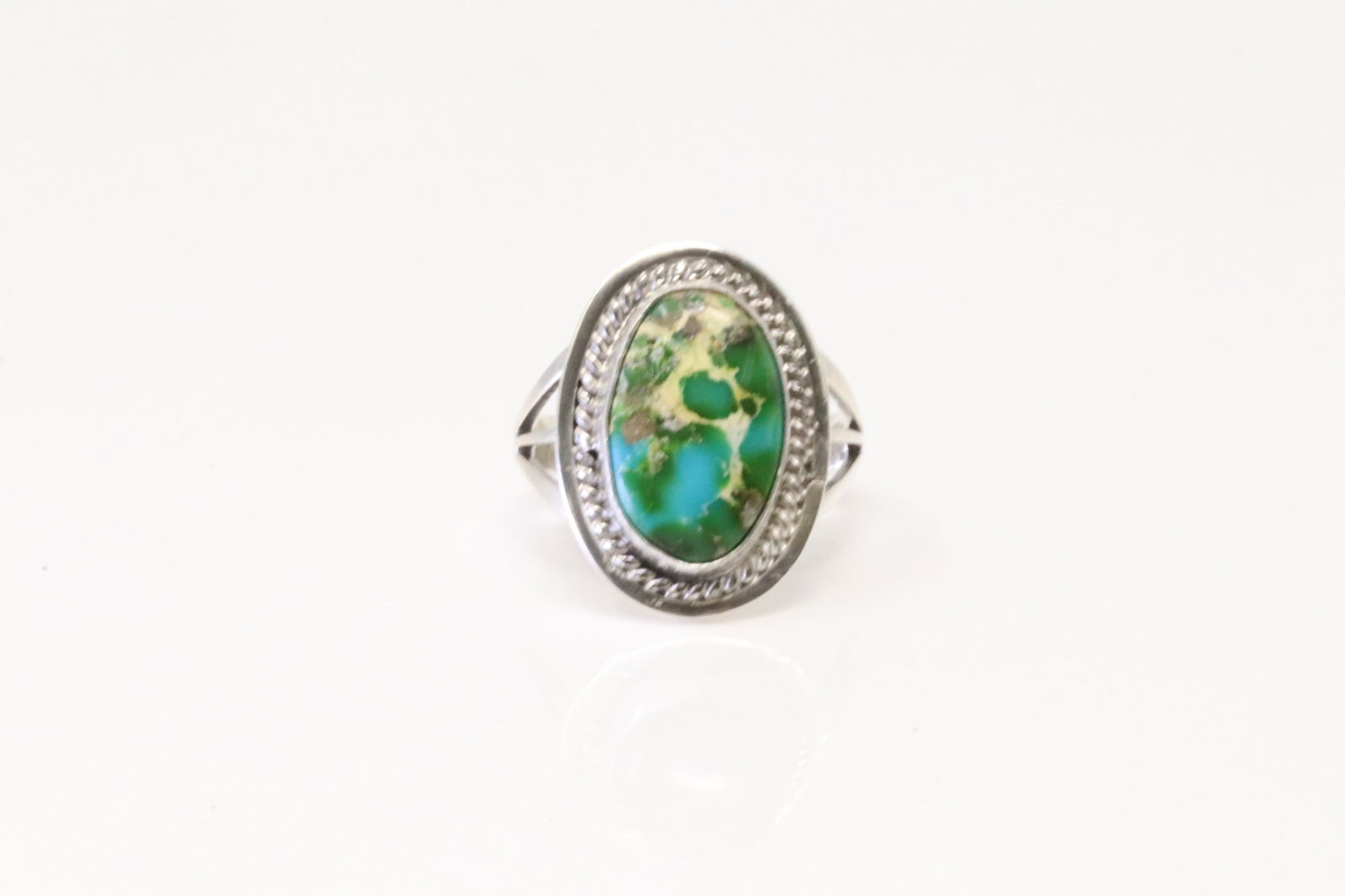 Native America Navajo Sterling Silver Sonora Gold Turquoise Ring By Daniel Benally. (1 of 4)