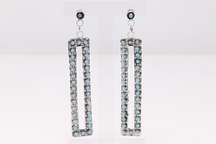 Native America Zuni Sterling Silver Turquoise Post / Dangling Earring's.