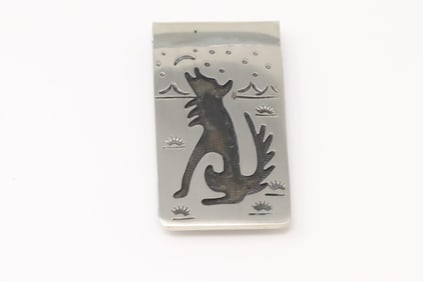 Native America Navajo Coyote Design Money Clip By B.