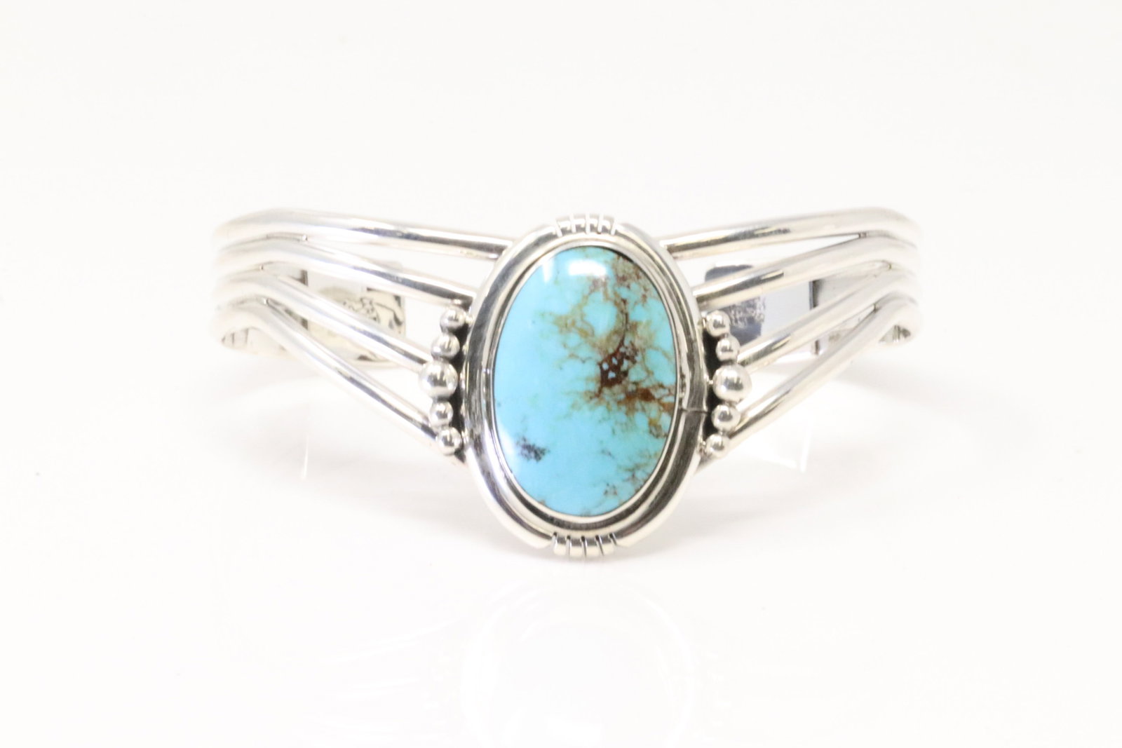 Native America Navajo Sterling Silver Turquoise Bracelet Cuff By Harold Becenti. (1 of 4)