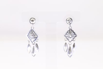 Native America Navajo Sterling Silver Post Earring's By Terry Charlie.