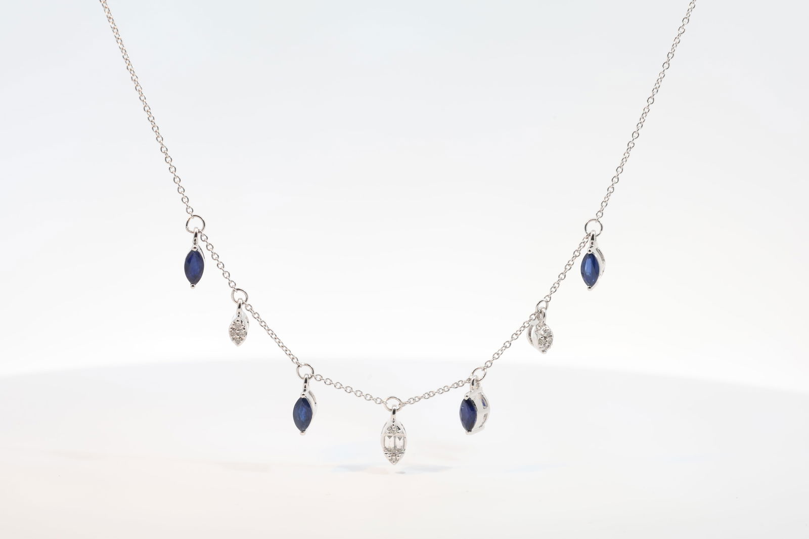 Sapphire & Diamond Necklace 14Kt. (1 of 3)