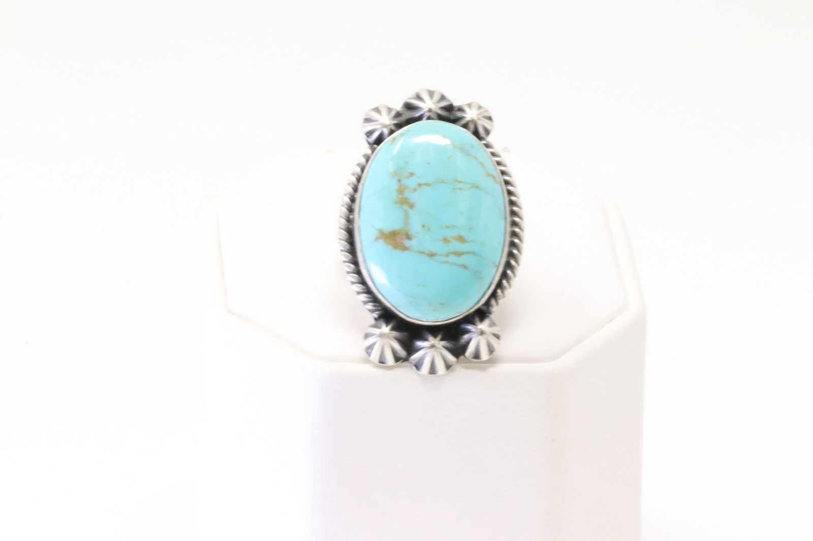 Native America Navajo Sterling Silver Turquoise Ring By Donovan Skeets. (1 of 4)
