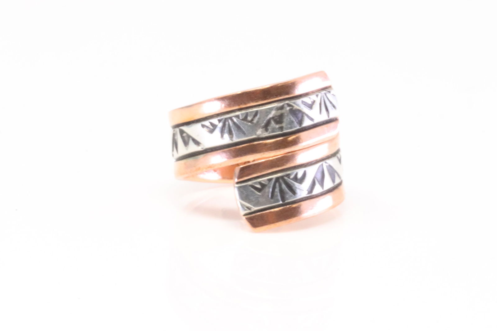 Native American Navajo Sterling Silver Copper Ring By Wylie Secatero. (1 of 4)