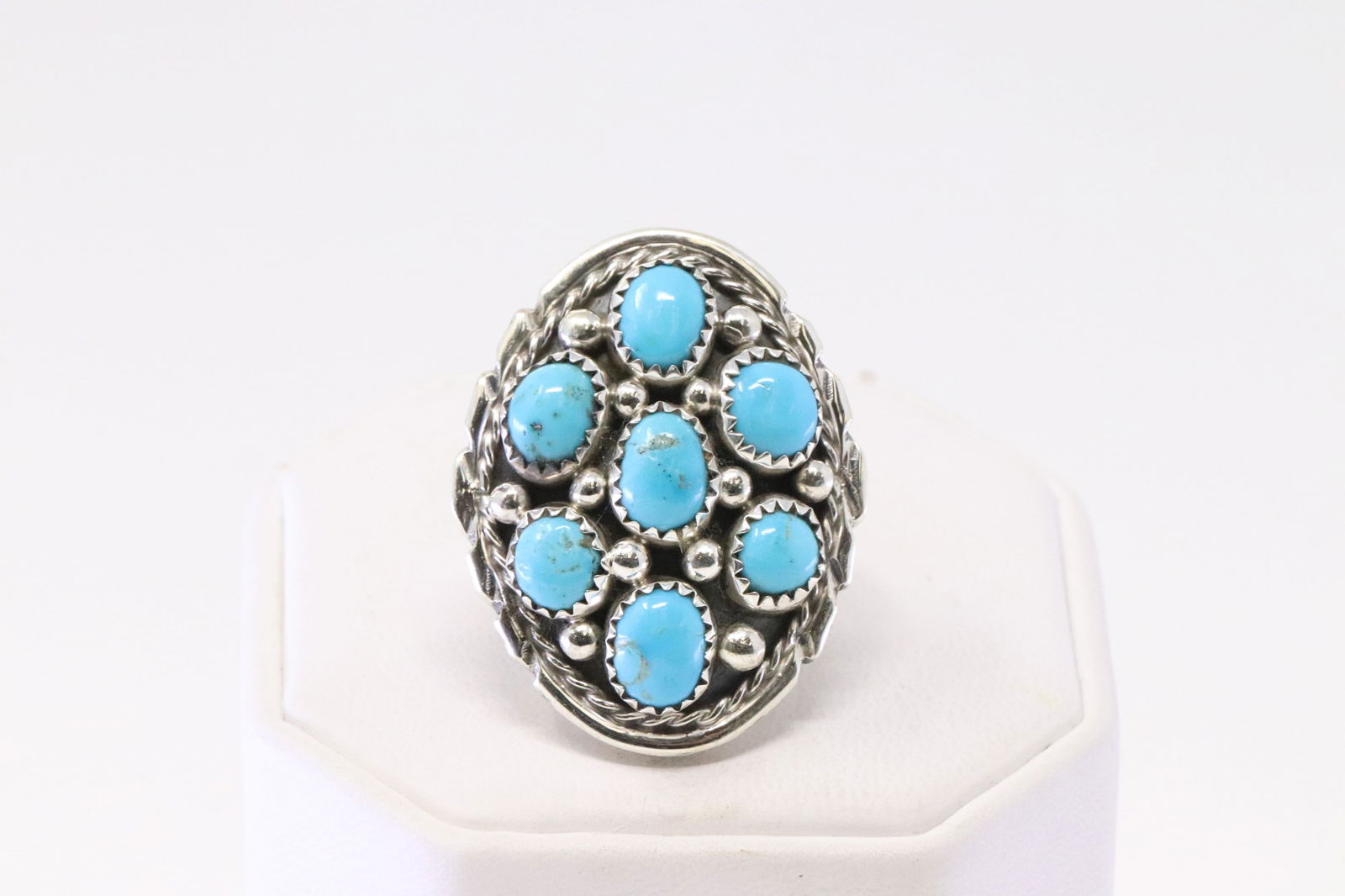 Native America Navajo Sterling Silver Turquoise Ring By M.Chee. (1 of 4)